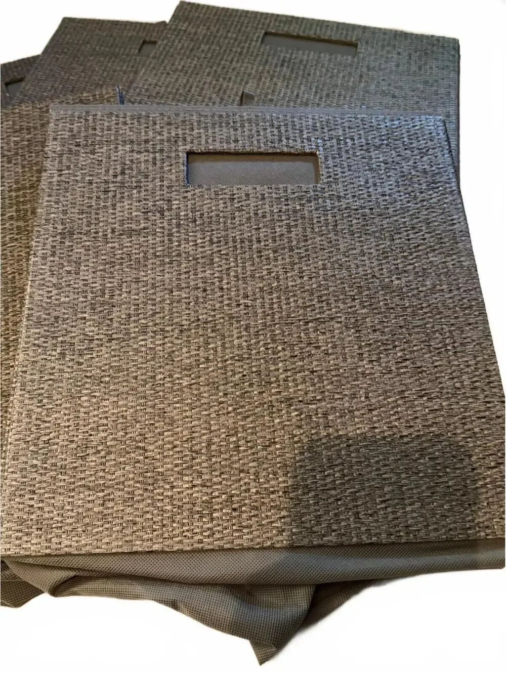 Brightroom Set of 5 Collapsible Cube Storage Bins Grey Woven with Handles